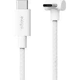 elago USB 90 Degree C to C Cable Charger for All Type C Device - 2M Cable | Optimize Space, Prevents Wear and Tear, Avoid Cable Tangles, Durable, High Speed Charging, Wide Compatibility (White)