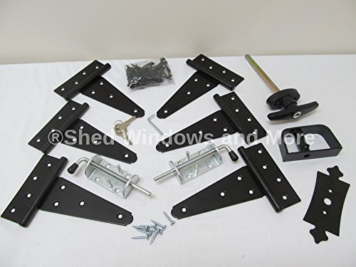 Shed Door Hardware Kit, T Hinges 6
