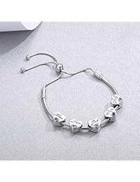 Sterling Silver Alphabet Letter A-Z Charms Initial Cubic Zirconia Charms Beads for Bracelets Necklaces