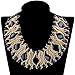 KAYMEN FASHION JEWELLERY Gold-Plated Copper Chians and Crystal Stone Knit Statement Choker Necklaces for Women