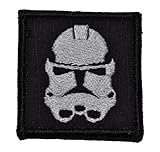 Stormtrooper Patch 2x2 inch White Thread on Black Background
