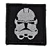 Stormtrooper Patch 2x2 inch White Thread on Black Background