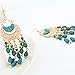 Voberry® Women's Bohemian Classical Fringed Long Section Of Big Beads Pendant Drop Tassels Hook Dangle Earrings (Blue)