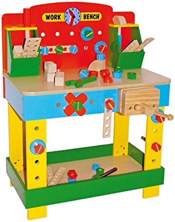 small foot 1533 Workbench "Tobi" made of colorful wood, incl. accessories, tools, vice and storage space, from 3 years
