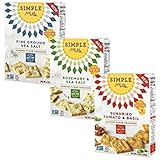 Simple Mills - Almond Flour Grain Free, Gluten Free Crackers - Vegan, Paleo Variety Pack - 4.25 ounce each (Pack of 3)