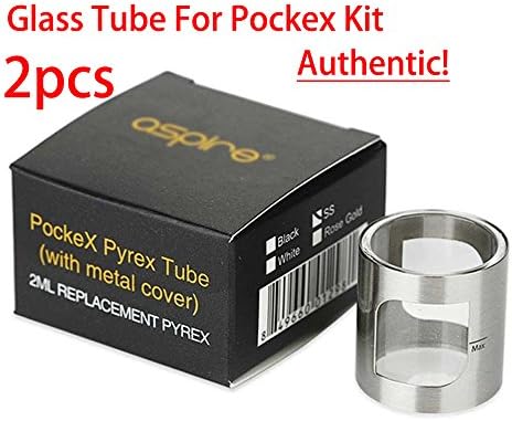 Authentic (2pcs) Gläss Tube For äspire COIĹs PõckeẊ äio SŢärter Kït Silver