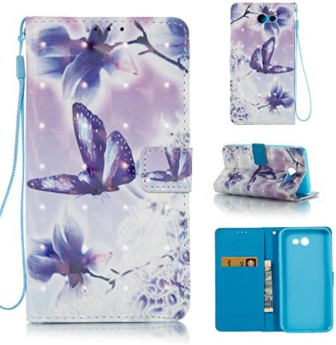 Samsung Galaxy J7 2017 Case, FirstCover Wallet Folio PU Leather Flip Case Cover with Card Holder and Wrist Strap for Galaxy J7 2017/J7 V/J7 Sky Pro/J7 Perx/J7V 2017/J7 Prime (A-7)
