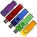 SumDuta 5pcs 16GB USB 2.0 Flash Drive Swivel Design Memory Stick 5 Pack 16GB Mixed Colors: Purple Green Blue Red Gold