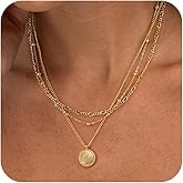 YOIHUR Layered Gold Necklaces for Women,14K Gold Plated Dainty Stackable Stack Choker Necklaces for Women Trendy Layering Pendant Chain Necklace Set Gold Jewelry for Women Gifts