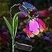 Homeimpro Garden Solar Lights Pathway Outdoor Flower Stake Metal Lights,Waterproof Warm White LED for Lawn,Patio or Courtyard (Pink)
