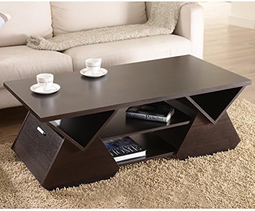Metro Shop Furniture of America Melika Espresso Geometric Coffee Table-Espresso
