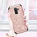 BENTOBEN Case for Galaxy J8 2018, 2 in 1 Slim Glitter Bling Sparkle Hybrid Hard PC Soft Rubber Heavy Duty Bumper Shockproof Full Body Protective Phone Cover for Samsung Galaxy J8 2018, Rose Gold