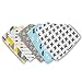 Superbaby Cotton Bandana Drool Bibs – Keeps Your Baby Clean & Dry – Cute 5 Pack Colors for Boys & Girls – 100% Hypoallergenic Organic Cotton Front & Soft Fleece Back – Snaps in Place Baby Bibs