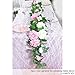 PARTY JOY 2Pcs Flower Garland Fake Rose Vine Artificial Flowers Hanging Rose Ivy Hanging Baskets Wedding Arch Garden Background Decor