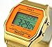 Timex Unisex Digital Watch | Retro Orange Case Gold-Tone Band | TW2P65100