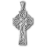 Cross Celtic Pendant .925 Sterling Silver Renaissance Traditional Trinity Charm