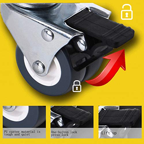 Trolley Pedestal for Washing Machine, Appliance, Adjustable Brake Casters for Dryer Refrigerator,4Brake(Single-Wheel)
