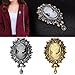 Pink-day Vintage Cameo Victorian Crystal Wedding Party Women Pendant Brooch Pin Jewelry (Silver)