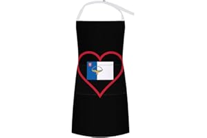 I Love Azores Red Heart Fashion Chef Aprons for Cooking Waterproof Kitchen Apron with Pockets