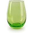 Circleware Calabria Stemless Wine Glasses, Set of 4 Drinking Glassware for Water, Juice, Beer, Liquor and Best Selling Kitche