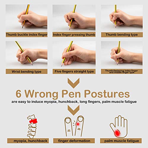 Pencil Grips-Handwriting Pencil Aid Grip for Kids, Soft Silicone Ergonomic Posture Correction Grip for Pencil ,Teach Writing Tool for Preschoolers Adults or Special Needs Lefties or Righties (6pcs)