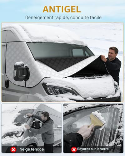 OlaVeg Ducato Sun Visor Cover Camping Car Thermal Insulation Ducato Waterproof with Zippers for P-eugeot Boxer C-itroen Relay X250/290