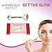 Wonderskin Jade roller for facial massage | Skin Anti-Aging and Relaxation | Cooling effect for puffiness | Jawline slimmer and Wrinkle care | 100% Pure Jade stone