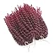 3pcs/pack bob Kinky Curl 8 Inch Afro Kinky Twist Hair Burg color Soft Synthetic Crochet Braiding Hair Extention (1B/BURG)