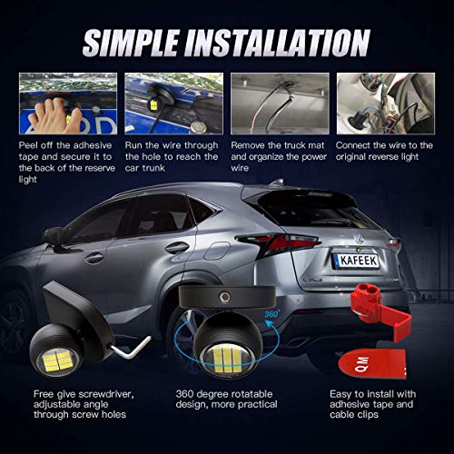 image for KAFEEK Auxiliary Reverse Light Bulb, Super Bright 3020 6LED Adjustable