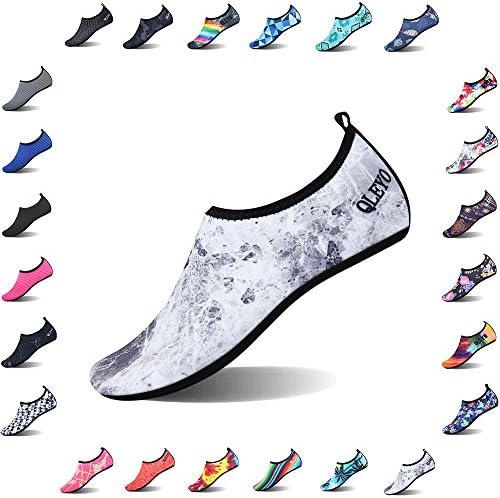 QLEYO Water Shoes Quick Dry Shoes for Men and Women Barefoot Skin Shoes Beach Water Shoes for Swim Yoga surf VDSX003-U19-45/46