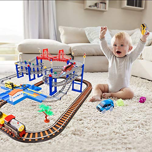 Aster Track Cars Replacement Only Light Up Toy Cars with 5 Flashing LED Lights Toys Racing Car Track Accessories Compatible with Most Tracks for Kids, Boys, Girls Best Gifts 3Pack