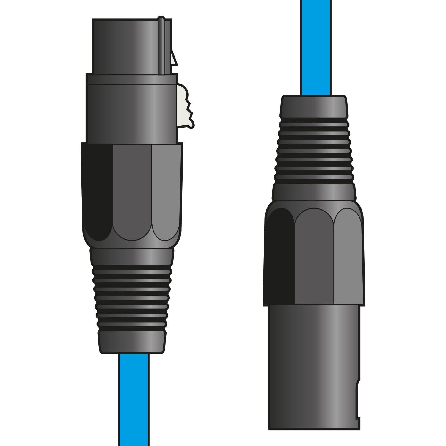 Citronic XLR Male - XLR Female Microphone Cable Blue - 6 Metres