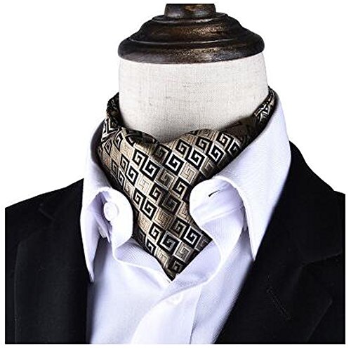 Men's Fashionable Cravat Self Tie Neck Scarf Ascots Patterned Tie, No.10
