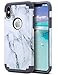 ULAK iPhone X Case Marble, iPhone Xs CaSE, Slim Fit Heavy Duty Protection Hybrid Soft Rubber & Silicone Hard PC Back Cover Shock Absorption Support Wireless Charging, Marble