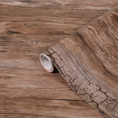 90cm x 5m d-c-fix RUSTIC WOOD sticky back plastic vinyl wrap film (200-5424)