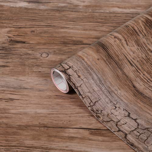 90cm x 5m d-c-fix RUSTIC WOOD sticky back plastic vinyl wrap film (200-5424)