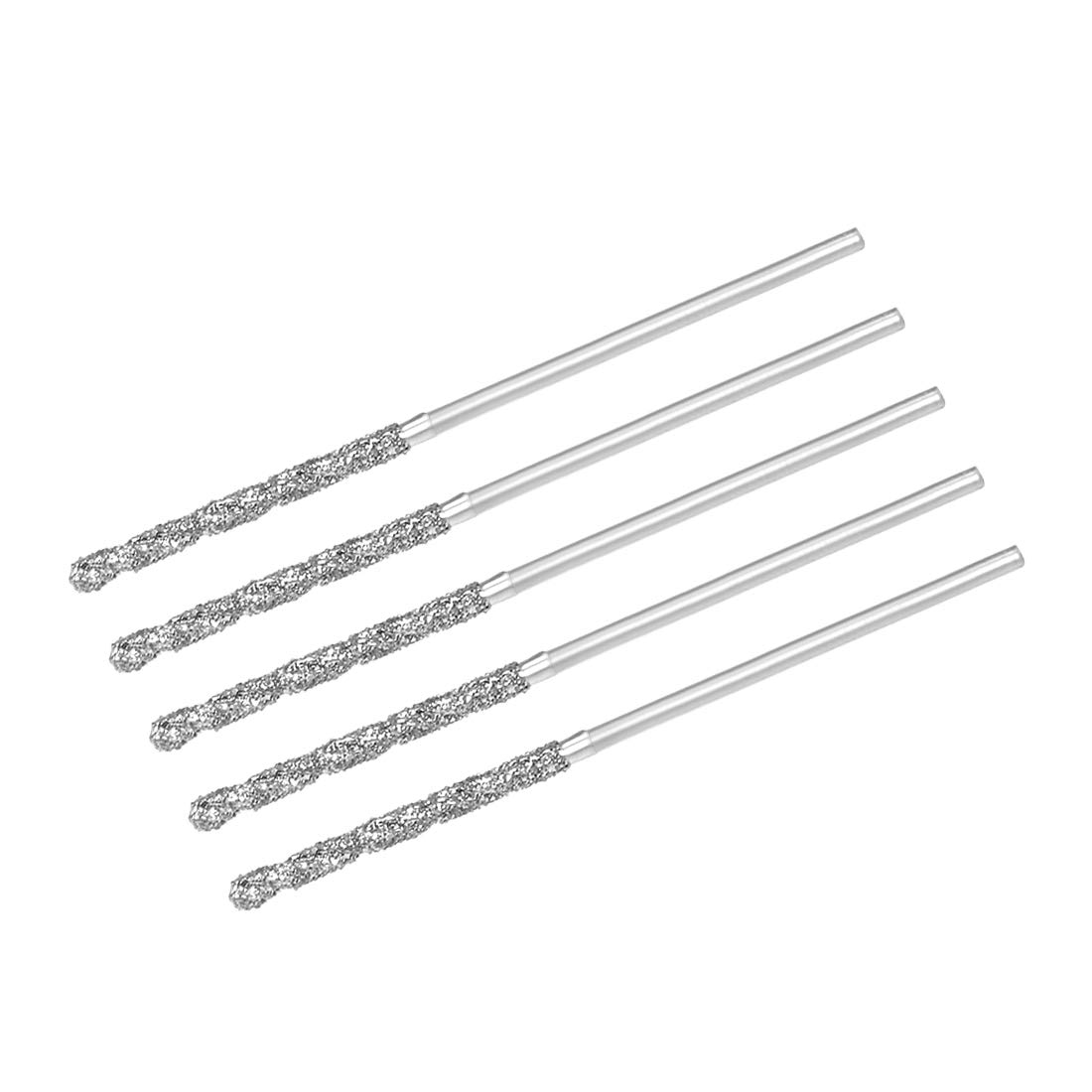 sourcing map 1mm Diamond Twist Drill Bits High Speed Steel for Glass Sea Shells Stone Tiles 5 Pcs