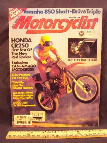 1980 80 January MOTORCYCLIST Magazine (Features: Test on Can Am 400 Motocross, Yamaha XS850 Shaft, & Honda CR250 Motocross)