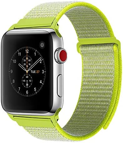 For Apple Watch Band 38mm 42mm Soft Nylon Watch Sport Loop Band Adjustable Closure Wrist Strap Breathable Woven Nylon Replacement Strap for Apple Watch Series 3,2,1