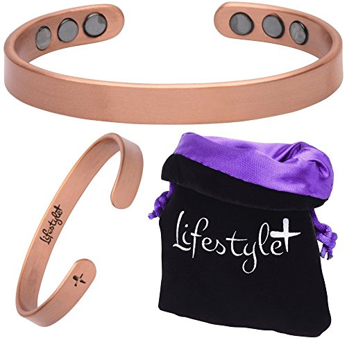 UPC 083351123642, Pure Copper Magnetic Bracelet - Women &amp; Men - Arthritis &amp; Pain Relief - 6 Rare Earth Therapy Magnets - Brushed Copper