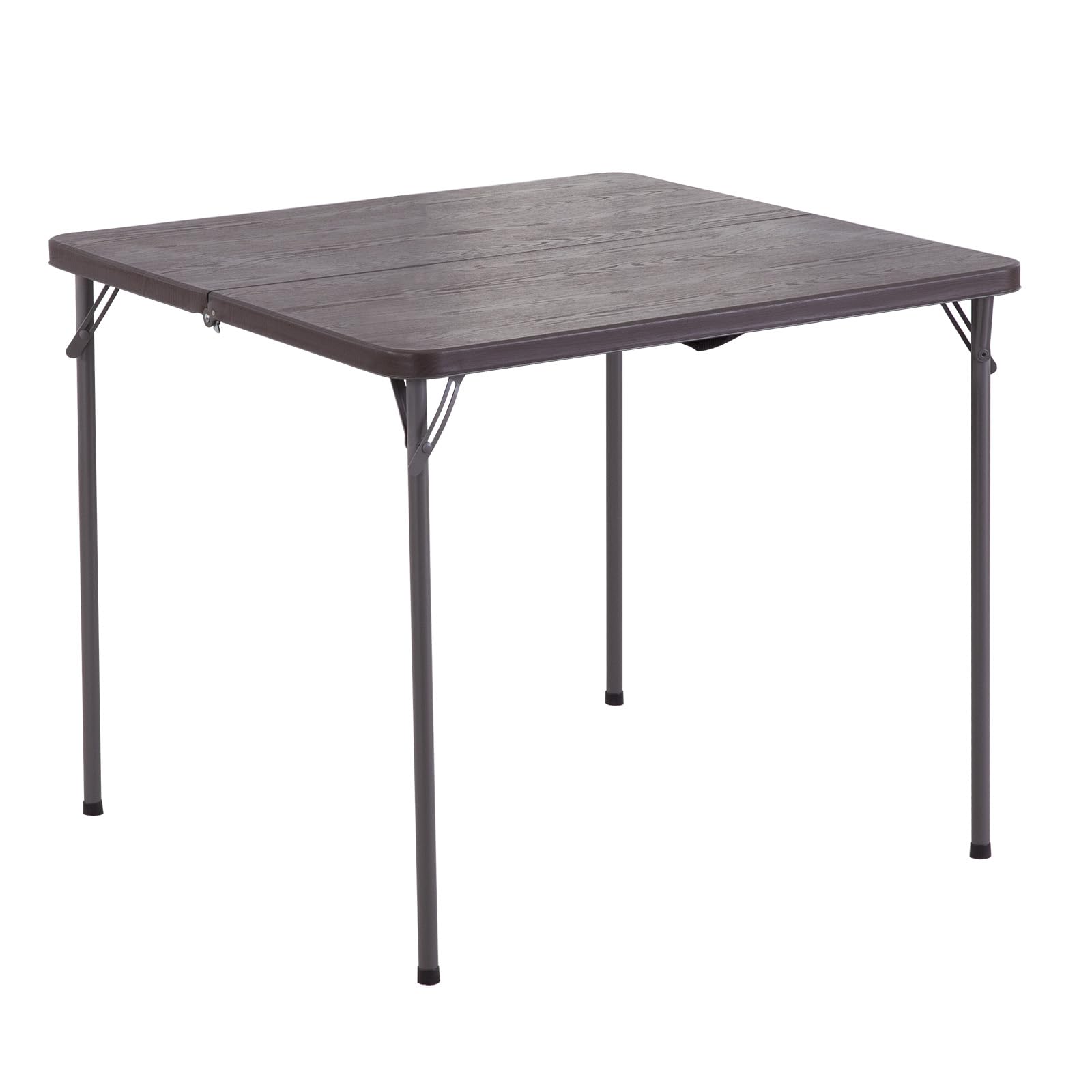 Photo 1 of FROASISPRO 34" Square Folding Card Table, Plastic Folding Tables, Portable Fold Up Table w/Handle, Bearing 330 Lbs, Indoor and Outdoor Bi-Folding Table for Picnic, Party, Camping, Coffee Woodgrain