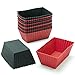 Freshware 12-Pack Silicone Mini Rectangle Reusable Cupcake and Muffin Baking Cup, Black and Red Colors
