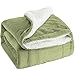 Bedsure Sherpa Fleece Blanket Throw Size Sage Green Plush Throw Blanket Fuzzy Soft Blanket Microfiber