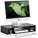 FITUEYES Wooden Adjustable Monitor Riser with Storage 2 Shelves Desktop Organizer DT306001WB