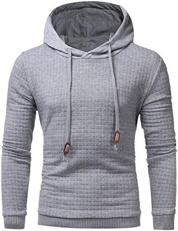 Sunyastor Clearance Sale! Men's Long Sleeve Hoodie Plaid Sweatshirt Tops Hooded Pullover Jacket Coat Top Outwear