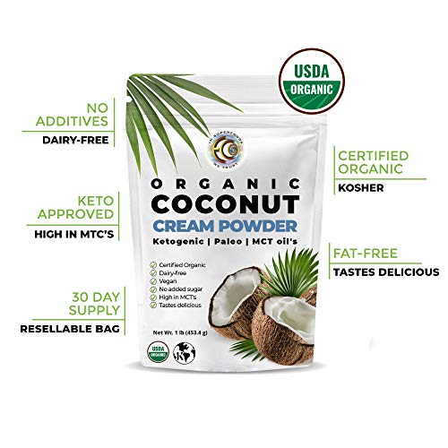 Earth Circle Organics - Organic Coconut Cream | Milk Powder, Perfect Keto Coffee Creamer - High in MCT Oil, Vegan, No Added Sugar, Vegan, Gluten and Dairy Free - (2 Pack) - Thumbnail 2