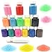 Guaishou Art Sand Arts Crafts Accessory 15 Colors Plastic Bottles（Total 72 oz. Decorative Wedding Colored Vase Glass Sand