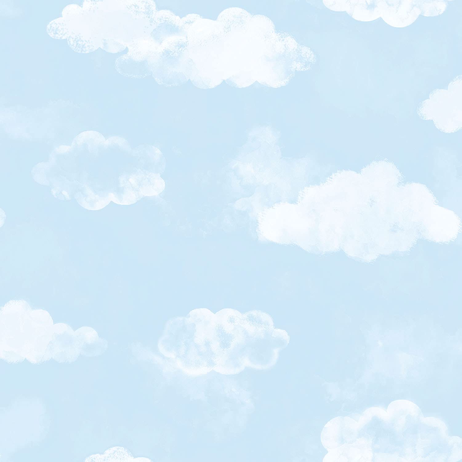 Galerie G78359 Tiny Tots 2 Cloud Wallpaper, Blue, 10m x 53cm