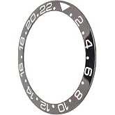 Pongnas Ceramic Watch Bezel Insert Replacement Base White Digits for 38mm Watch Repair