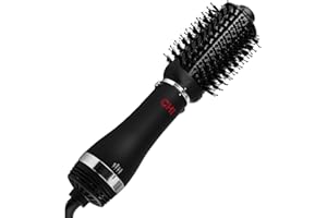 CHI Volumizer 4-in-1 Blowout Brush, Hair Dryer Creates Smooth, Silky & Shiny Hair, Four Interchangeable Attachments For Versatile Styling, Black
